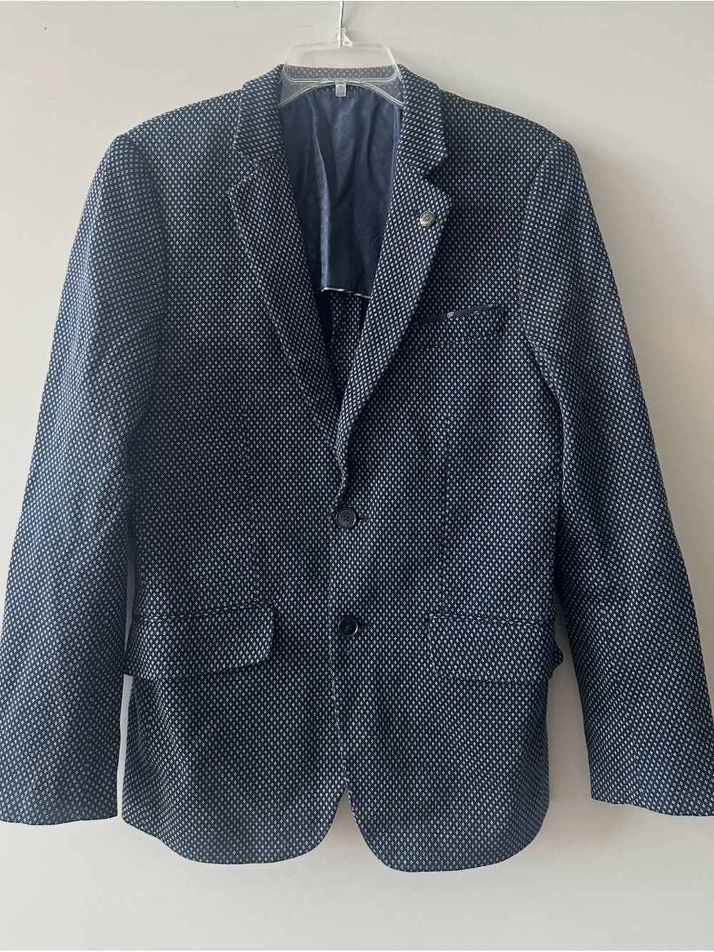 Men's Navy Polka Dot Blazer - Size M